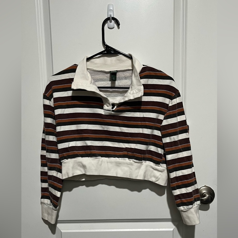 Brown and Whitw Striped Wild Fable Top